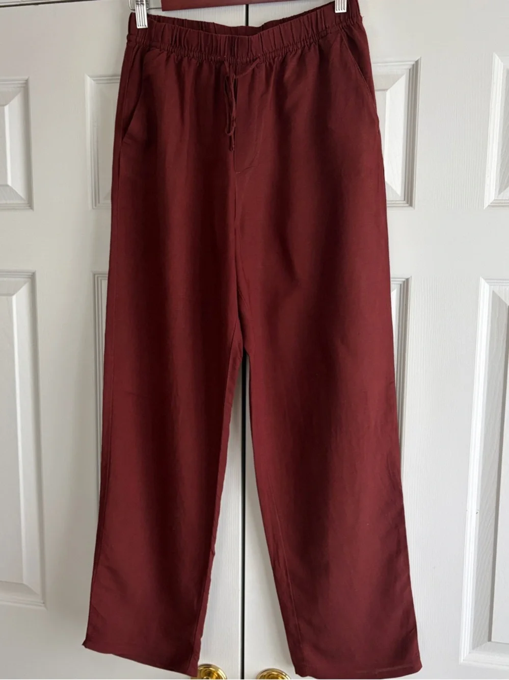 H&M Women's LINEN-BLEND DRAWSTRING PANTS